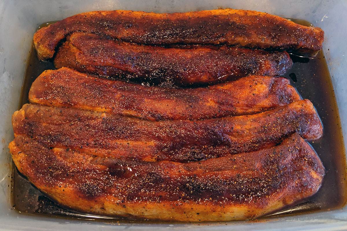 Pork Belly Prepared for Smoking