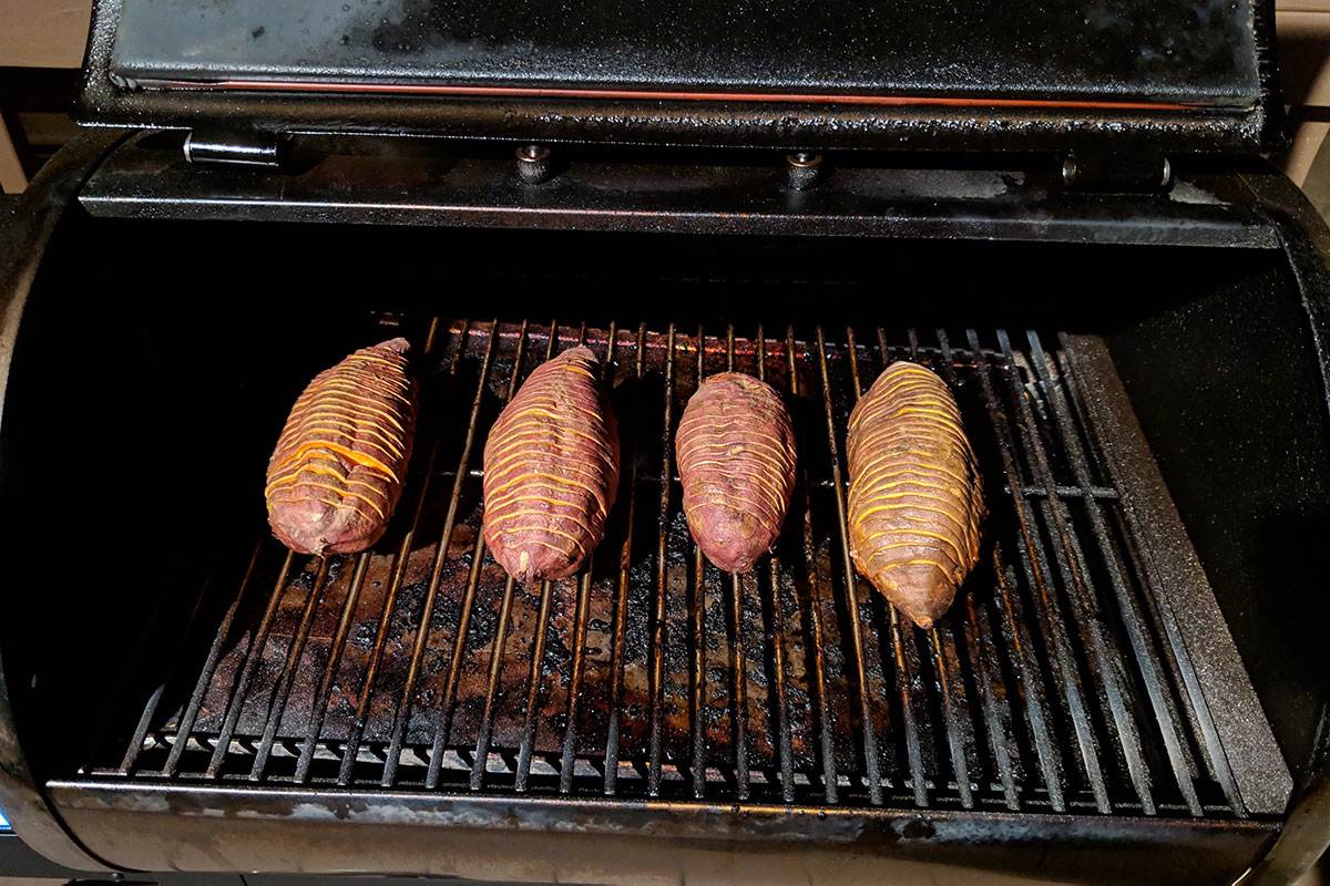 Cookin Sweet Potatoes in the Smoker